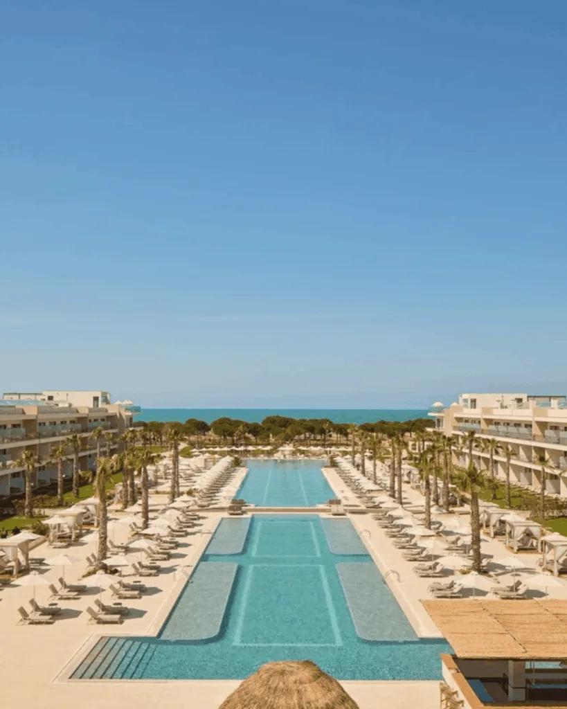 The main pool running out towards the Adriatic
