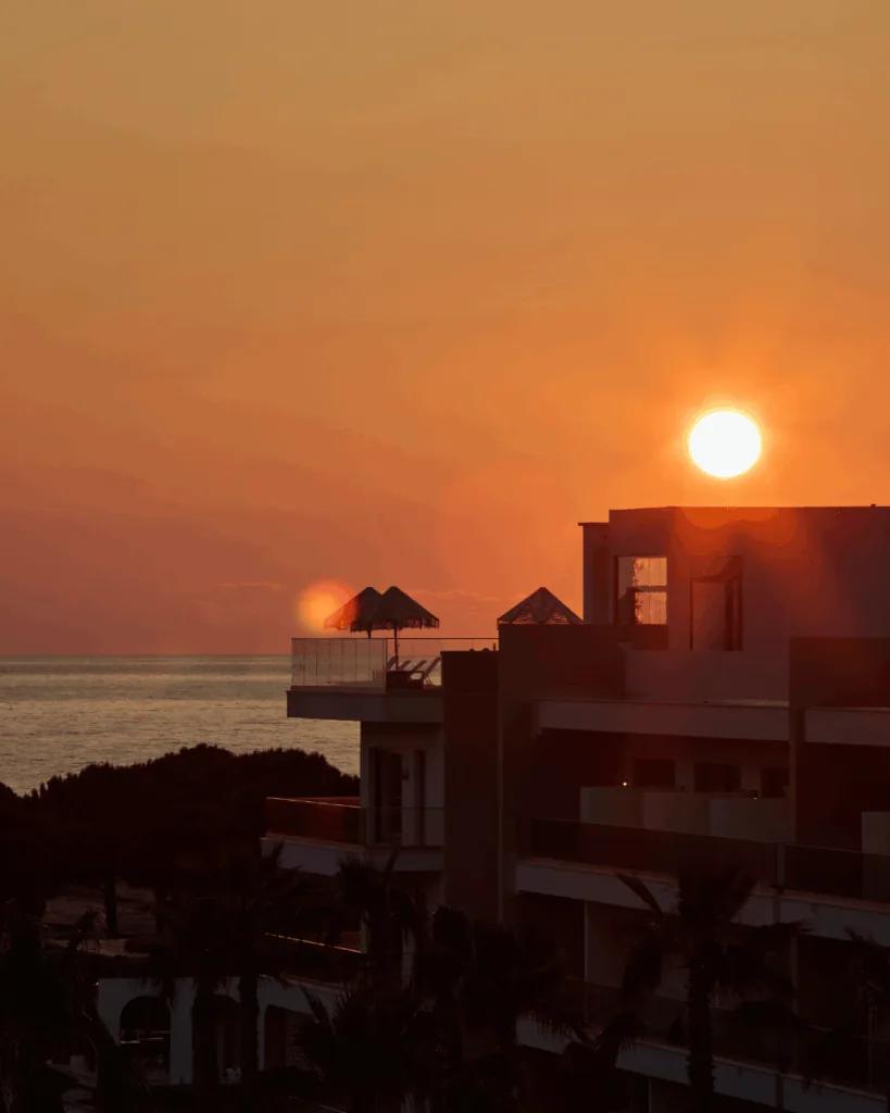 Sunset over the Adriatic from the resort